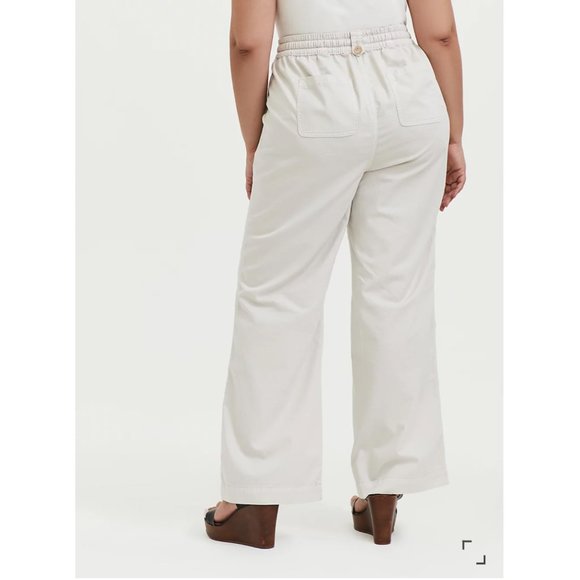 Torrid IVORY DRAWSTRING WIDE LEG PANT Size 12 - Picture 3 of 9